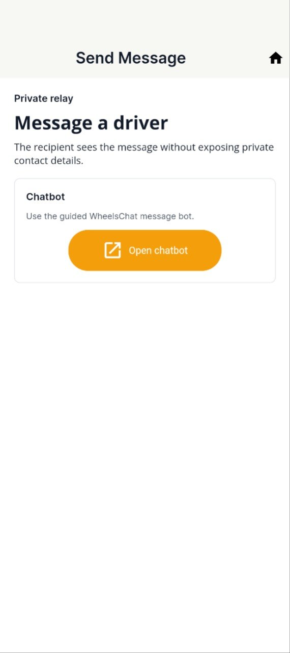 Wheels Chat send message screen