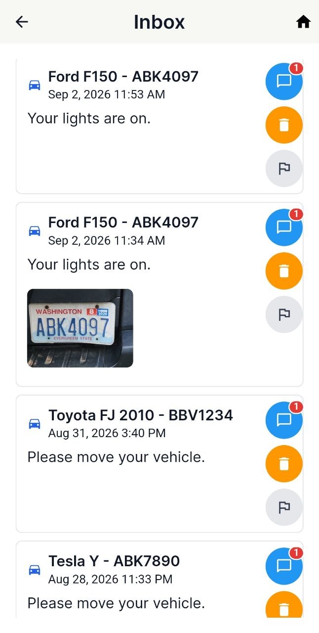 Wheels Chat inbox message list